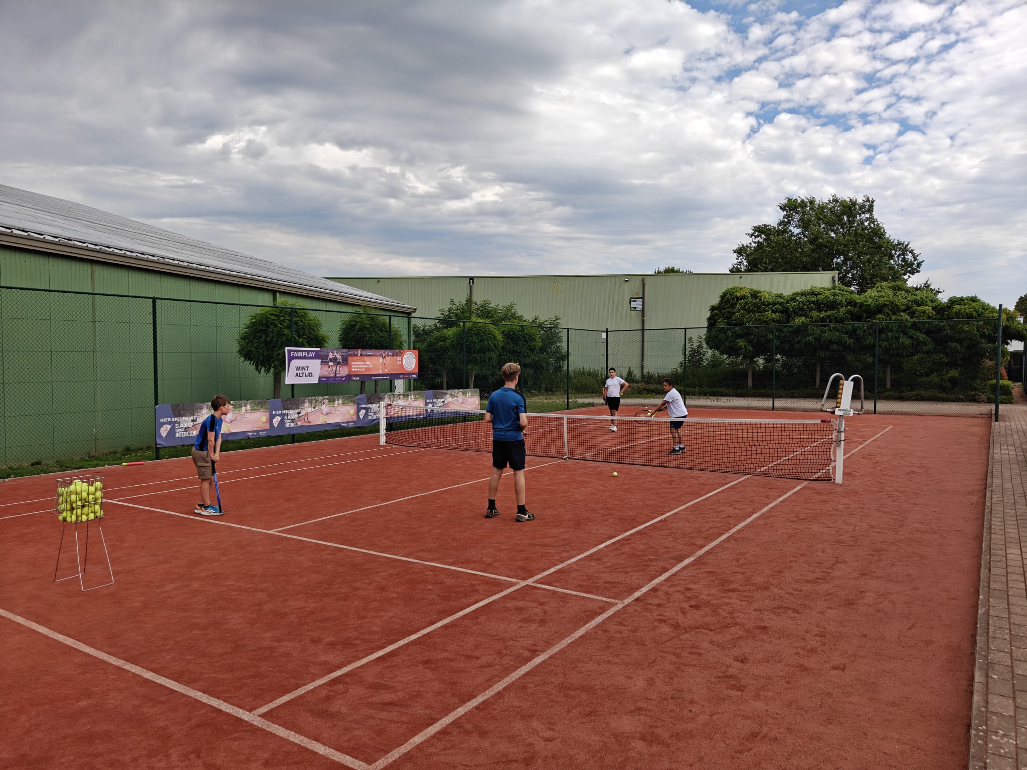Tennistraining in groep